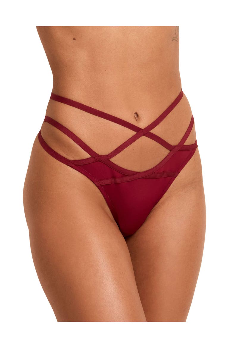 Arla Thong Panties, Main, color, Dark red