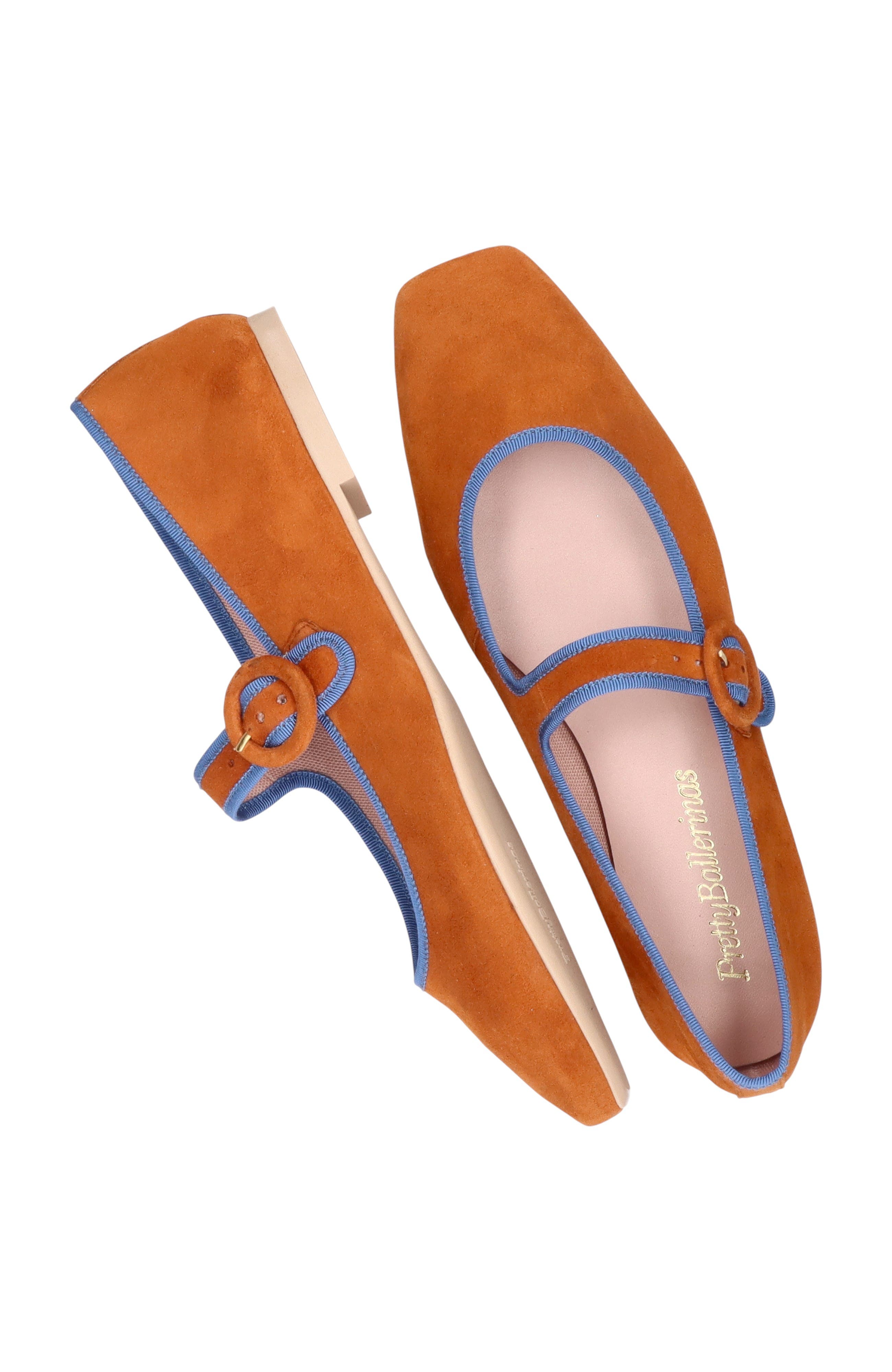 Pretty Ballerinas Square Toe Suede Mary Jane, Alternate, color, Beige