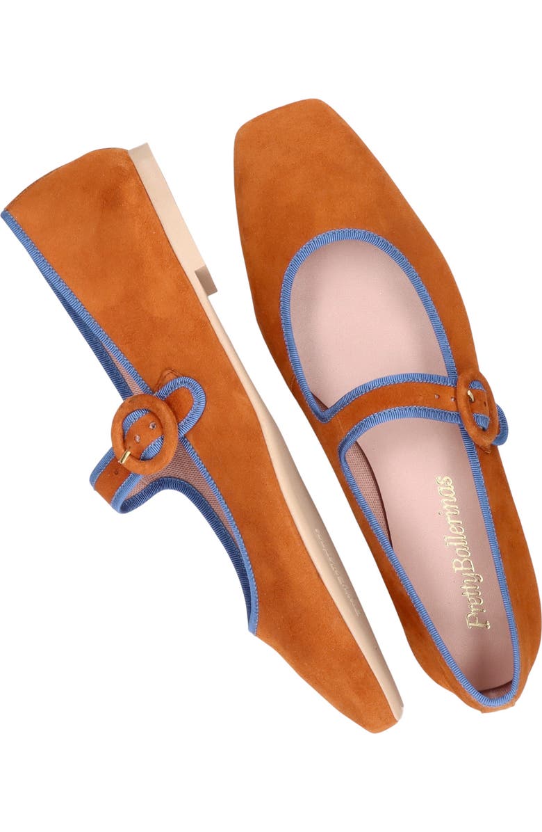 Pretty Ballerinas Square Toe Suede Mary Jane, Alternate, color, Beige