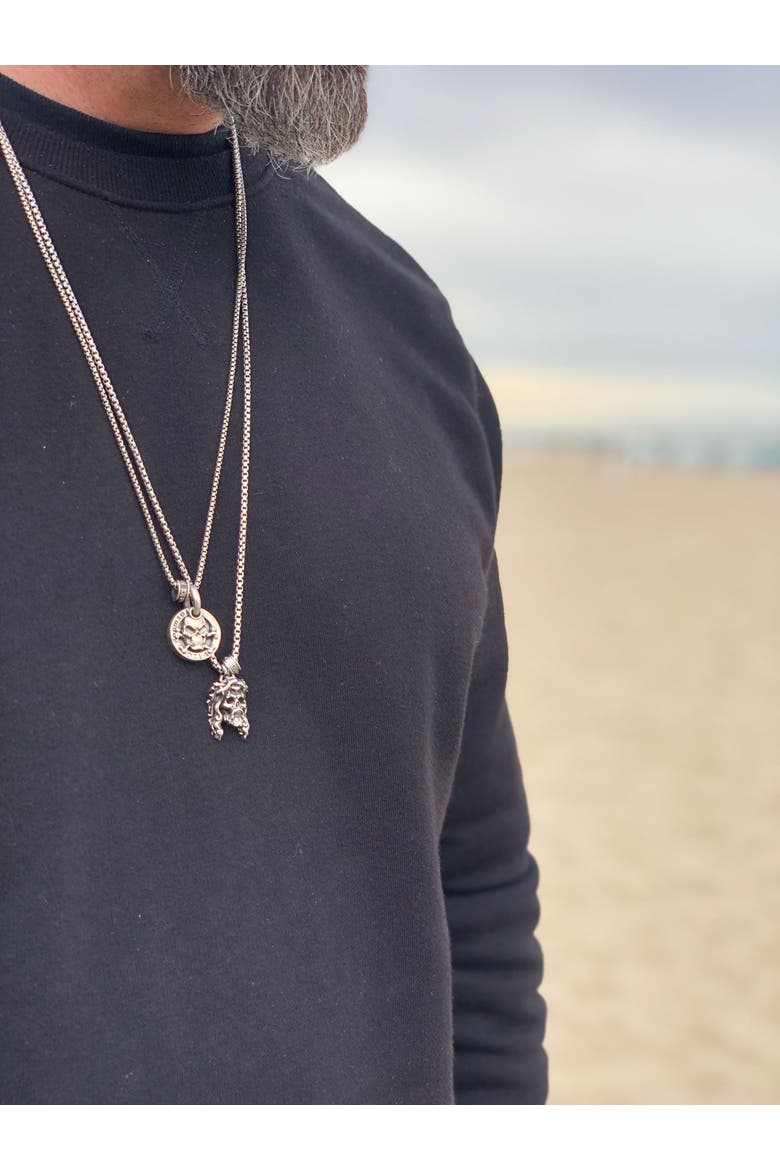 Jesus Skull Pendant Sterling Silver, Alternate, color, Silver