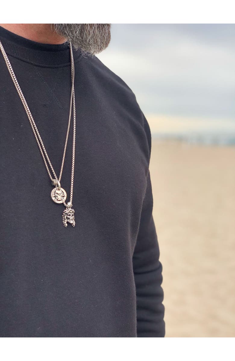 Room101 Jesus Skull Pendant Sterling Silver, Alternate, color, Silver