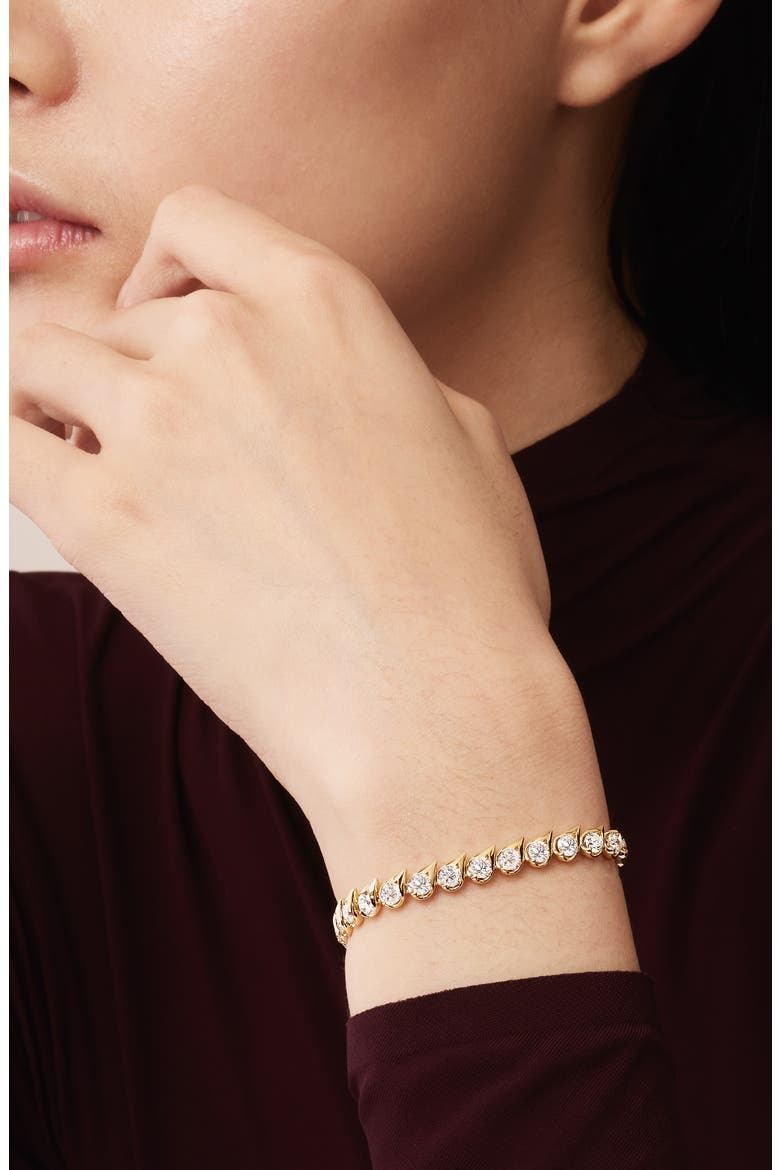 Lu Droplet Bracelet, Alternate, color, YELLOW GOLD/ DIAMOND