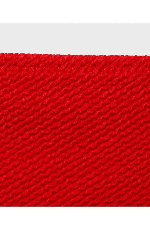 Mango Ribbed High-waisted Bikini Bottom Red In Red