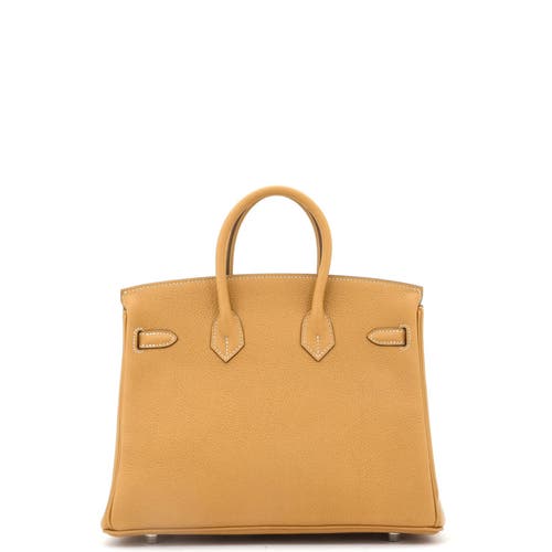 Pre-owned Hermes Hermes Birkin Handbag Brown Clemence With Palladium Hardware 25 In Brown