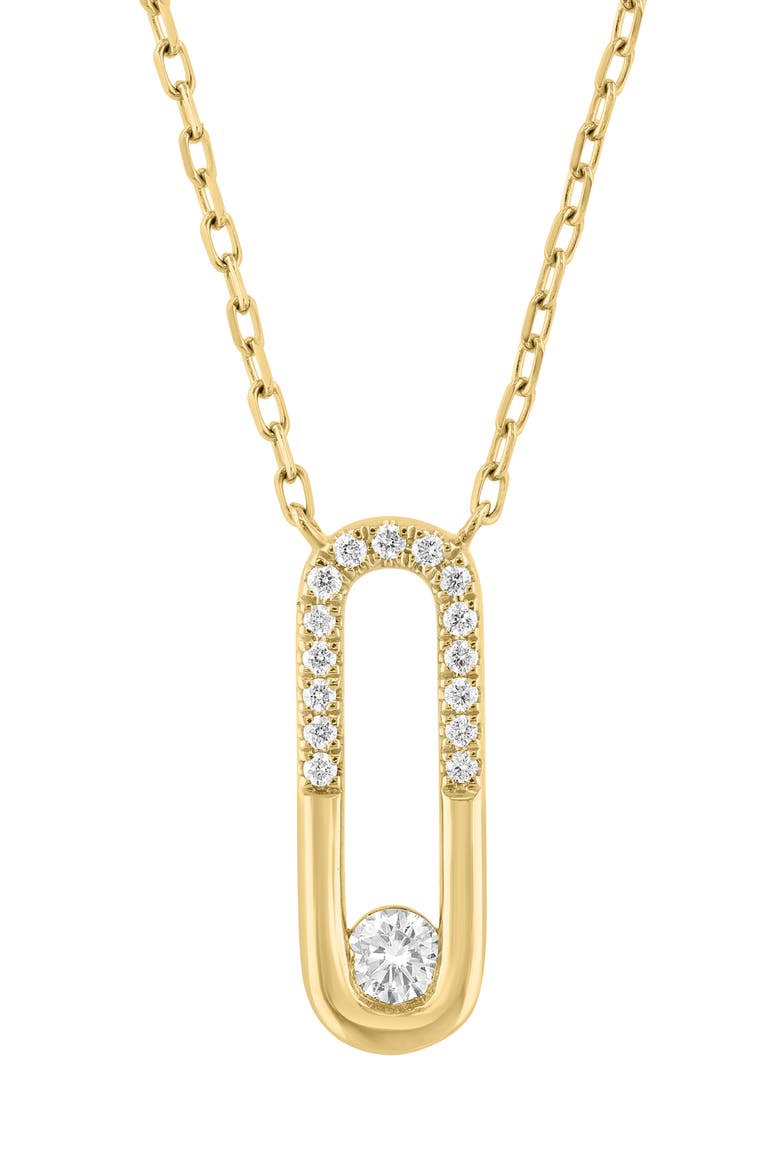 Diamond Oval Pendant Necklace, Main, color, GOLD