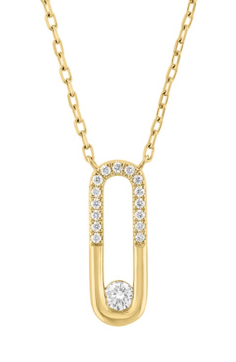 Diamond Oval Pendant Necklace