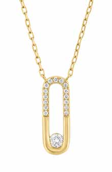 Diamond Oval Pendant Necklace