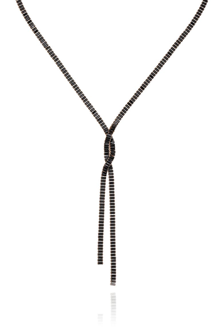 Crystal Baguette Bolo Necklace, Alternate, color, GOLD TONE
