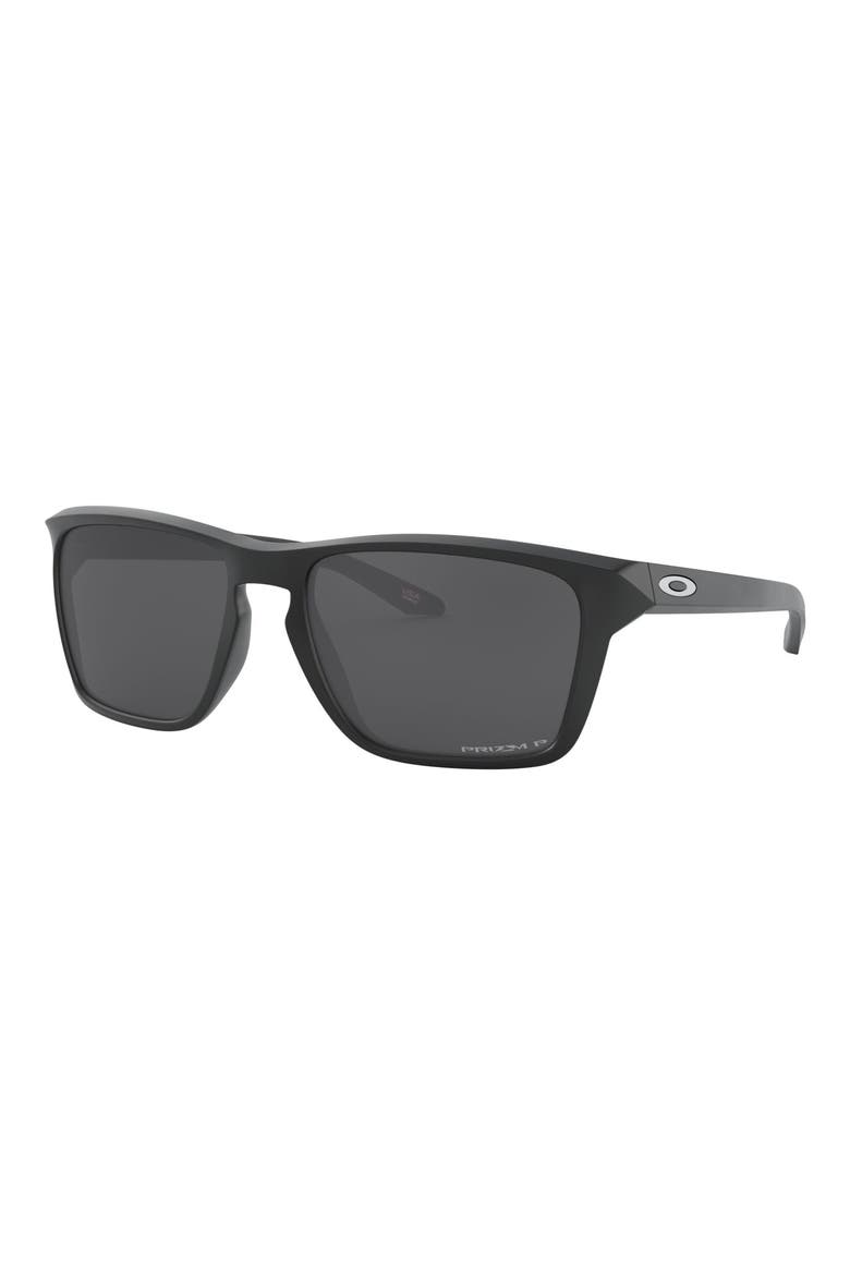 Sylas 57mm Prizm™ Polarized Keyhole Sunglasses, Alternate, color, BLACK