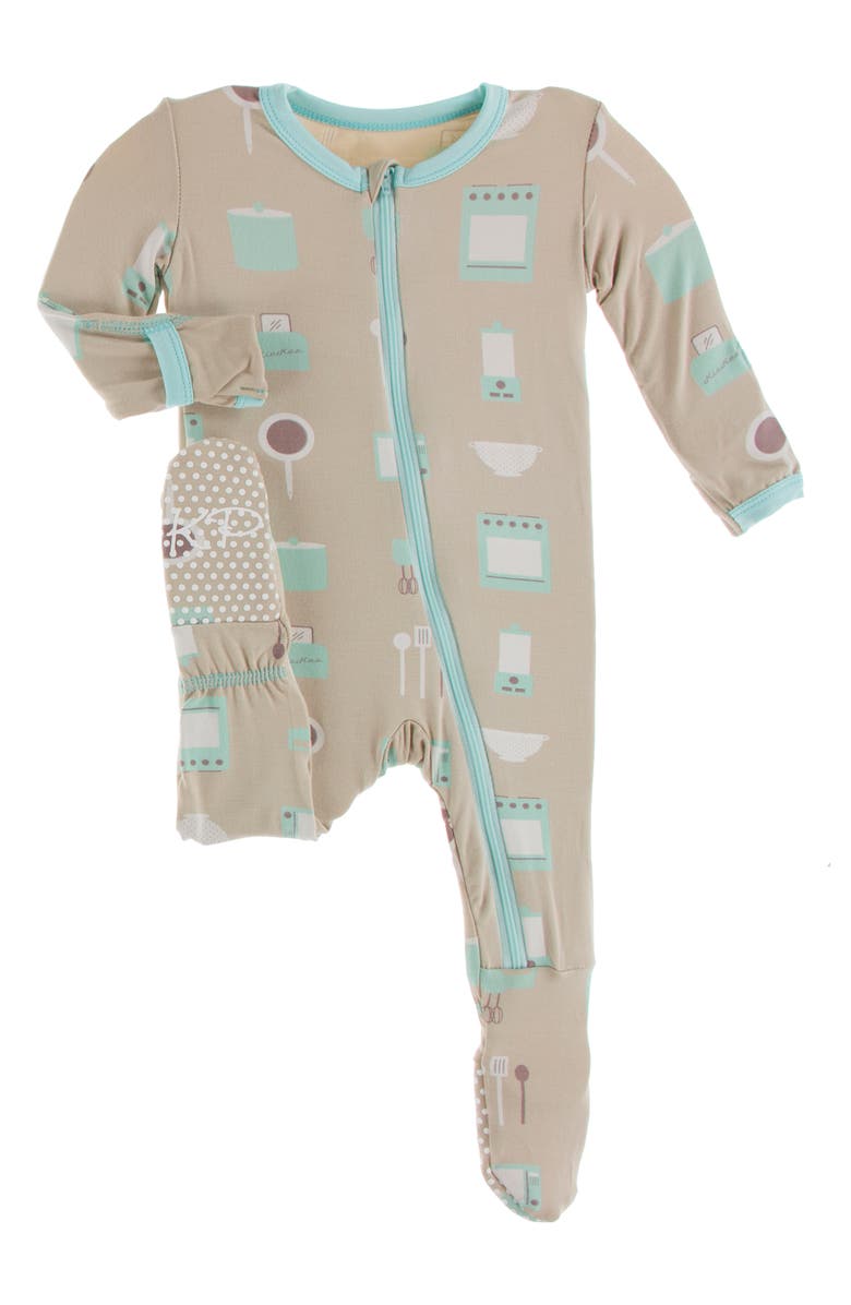 KicKee Pants Kitchen Print Fitted One-Piece Pajamas, Main, color, 