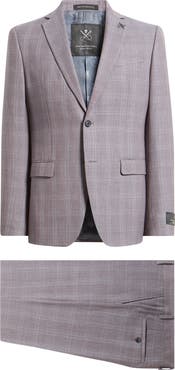 John Varvatos Star USA Bleecker Pale Purple Check Wool Blend Suit