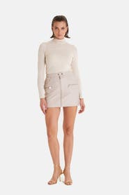 FURNIQ UK Women's Leather Fashion Skirt