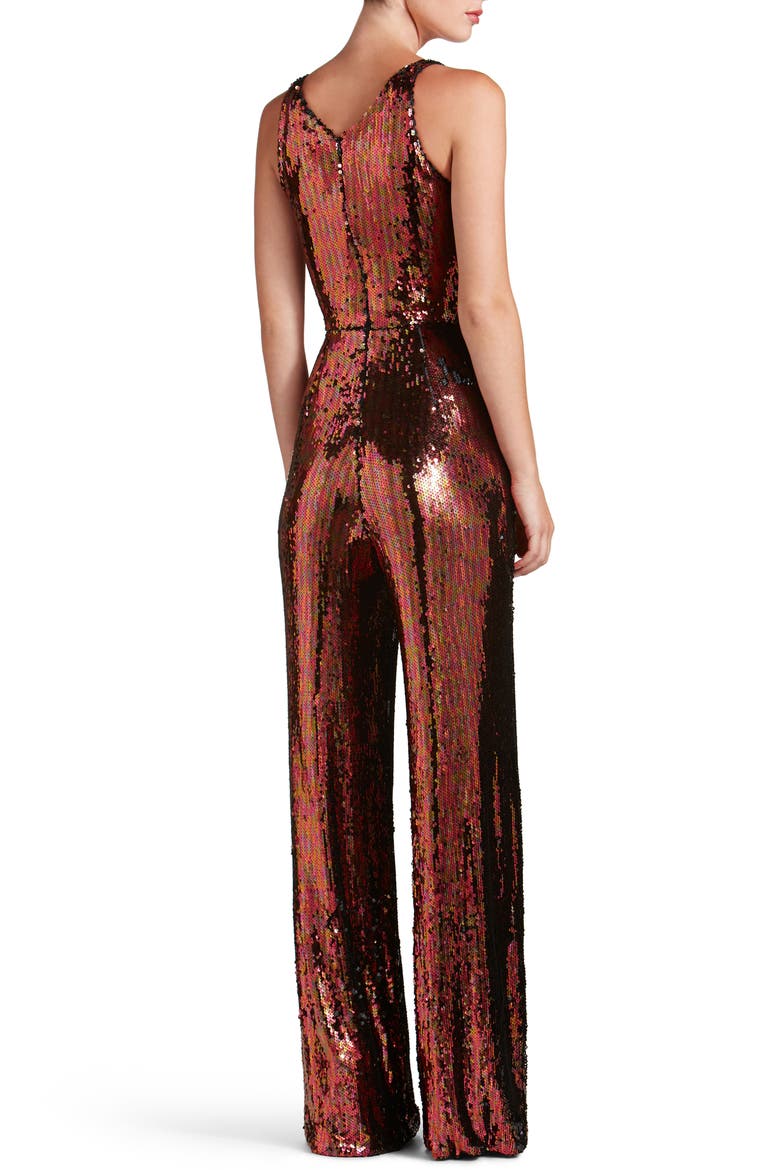 Charlie Sequin Jumpsuit, Alternate, color, AUBURN