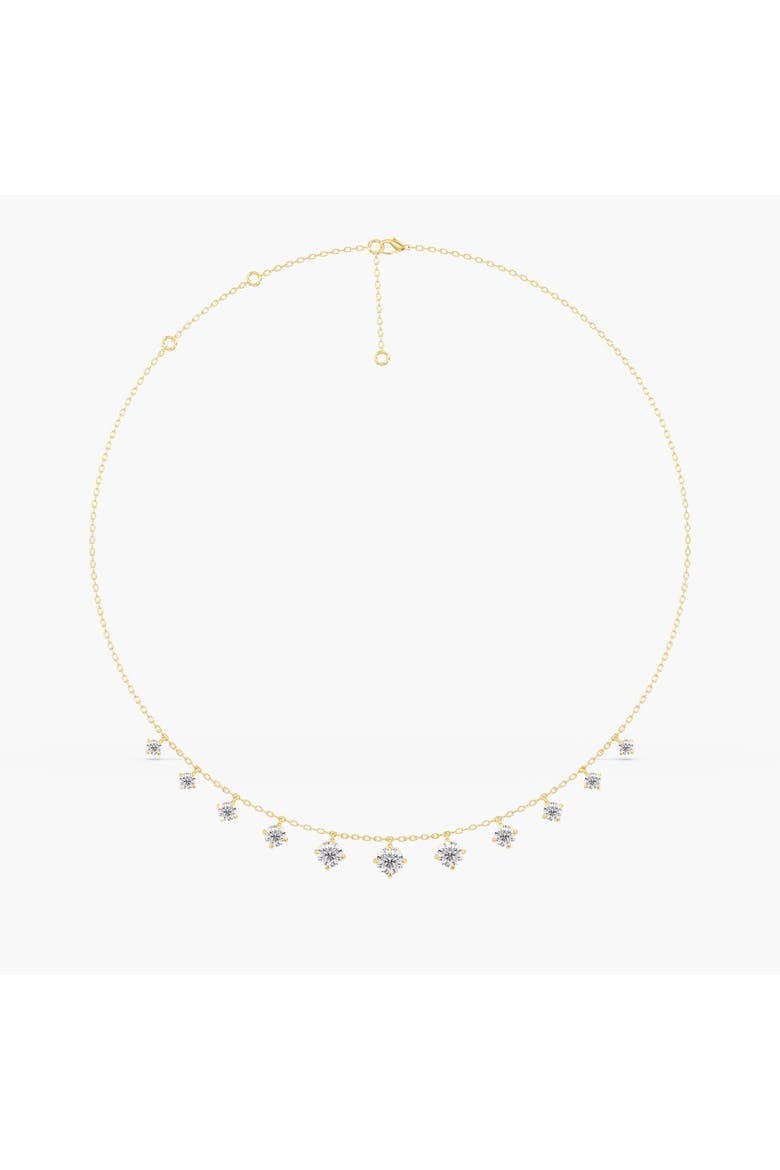 Starlight Graduated Fringe Lab Diamond Necklace in 14K, Alternate, color, Yellow Gold