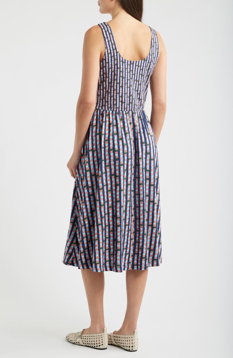 NZT by NIC+ZOE Dani Reef Stripe Fit & Flare Dress, Alternate, color, Indigo Multi