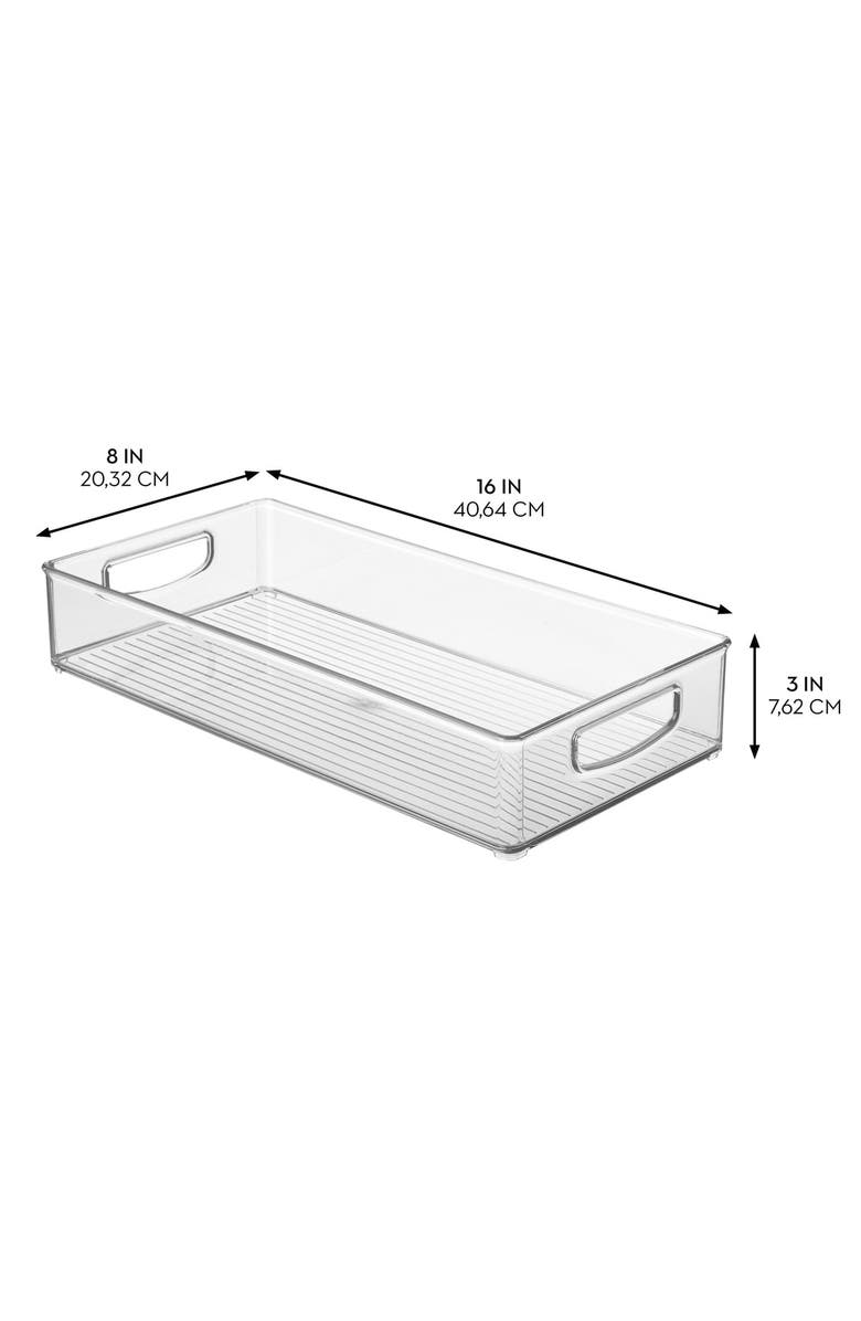 Linus Stackable Pantry Storage Bin with Handles, Set of 4, Clear, Made in USA, Alternate, color, Clear