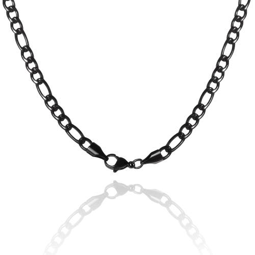 Lucky Brand Figaro Chain Necklace In Black