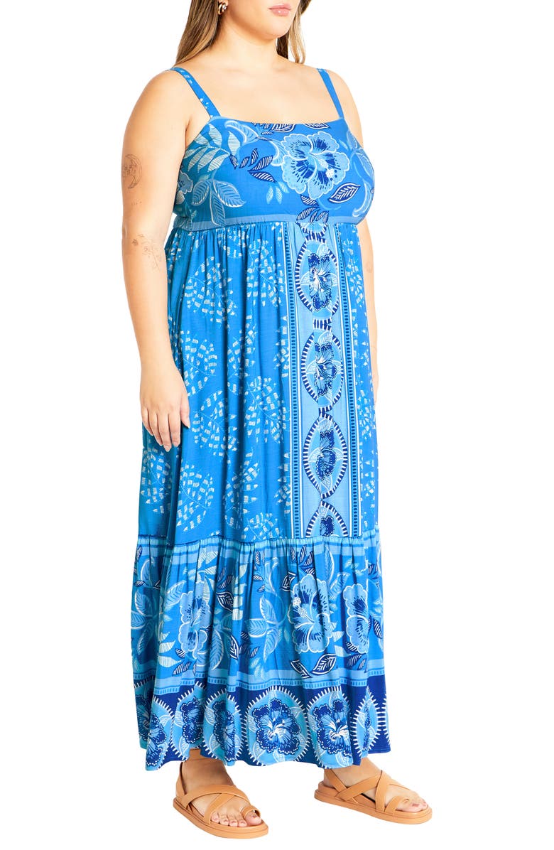 City Chic Eden Print Maxi Sundress, Alternate, color, 