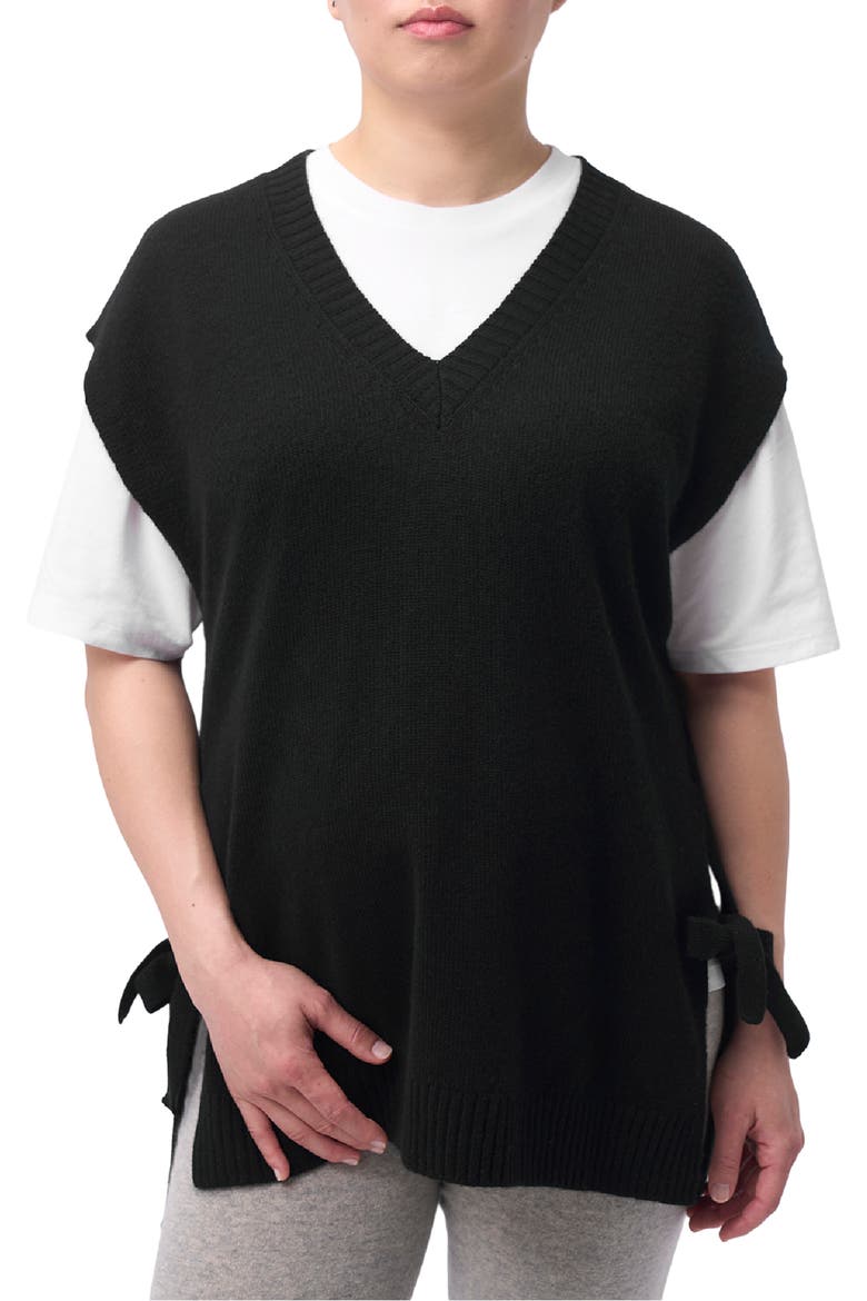 V-neck Cashmere Maternity Top, Alternate, color, black