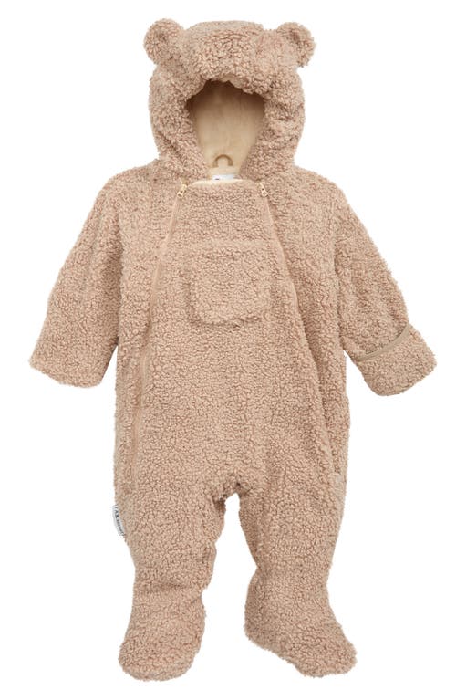 7 A.m. Enfant Teddy High Pile Fleece Bunting In Brown