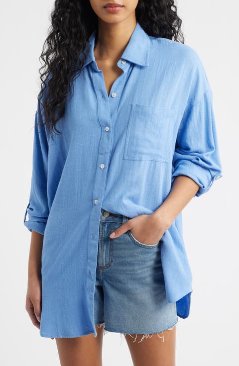 Premium Linen Button-Up Blouse