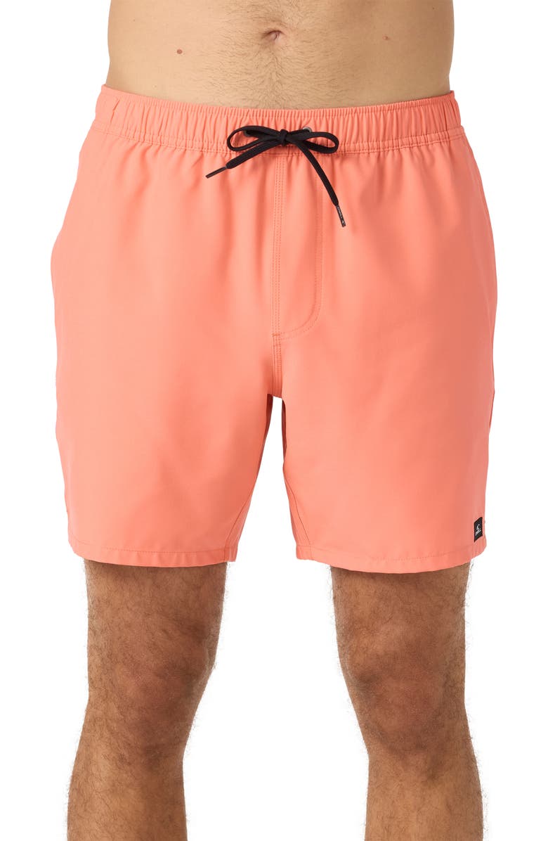 O'Neill Lennox Hermosa Swim Trunks, Main, color, Peach Echo