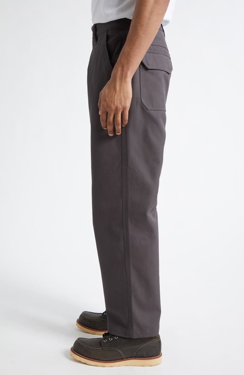 Stone Island Straight Leg Cotton Twill Pants, Alternate, color, Charcoal