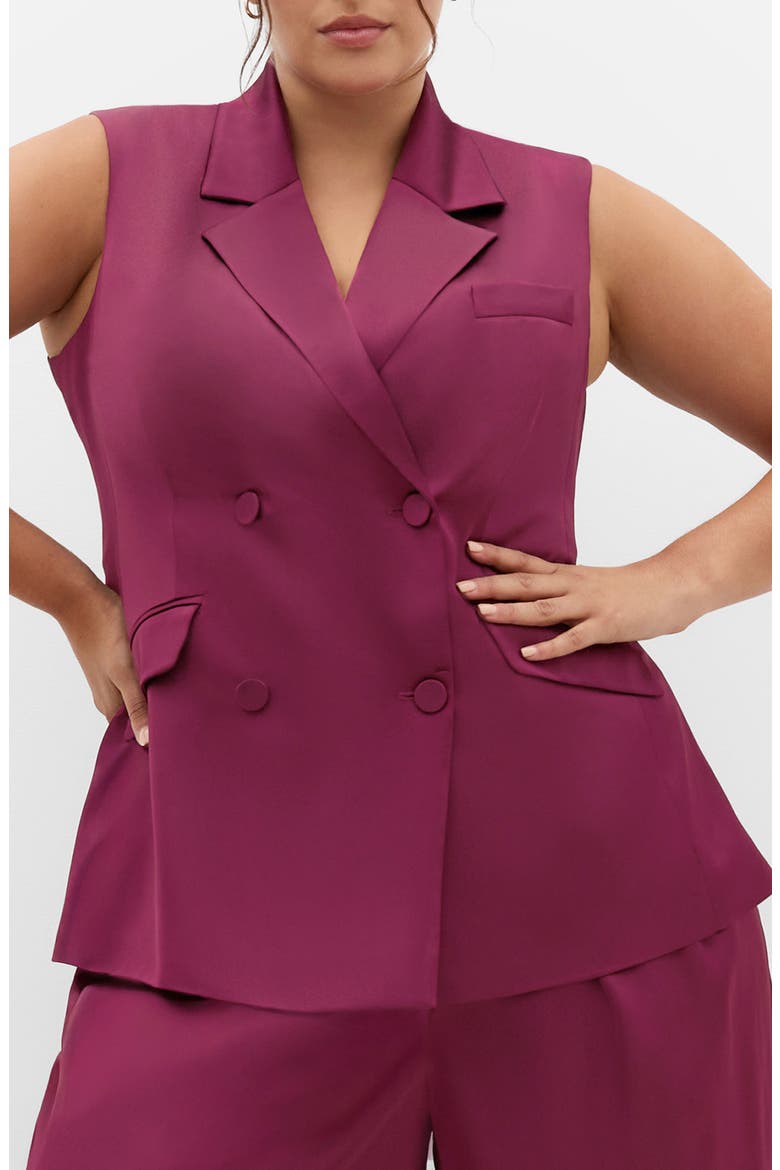 Rylie Double Breasted Vest, Main, color, POMEGRANATE