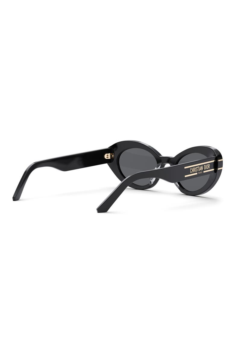 The Diorsignature B3U 51mm Butterfly Sunglasses, Alternate, color, SHINY BLACK / SMOKE