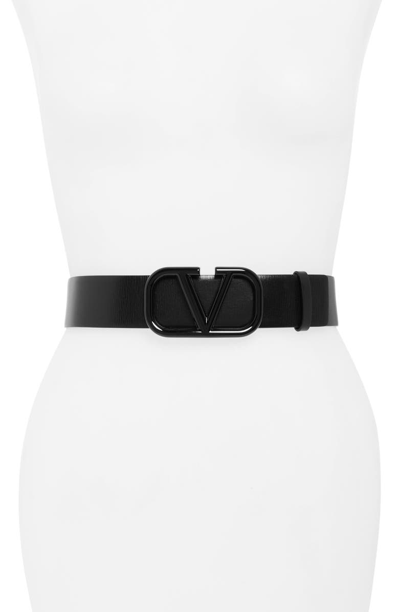 Valentino Garavani Go Logo Buckle Belt, Main, color, 