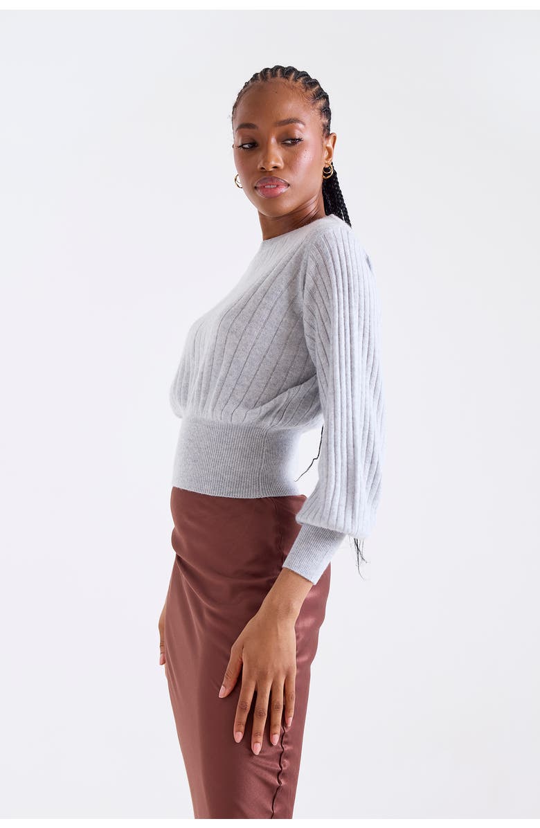 1982 Rosa Ribbed 100% Cashmere Sweater, Alternate, color, Super Grey