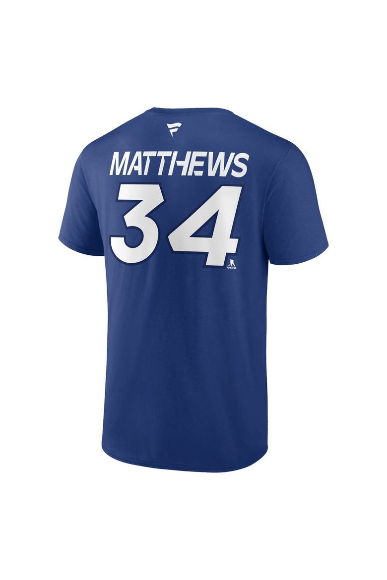 Men's Fanatics Branded Auston Matthews Blue Toronto Maple Leafs Authentic Pro Prime Name & Number T-Shirt, Alternate, color, Blue