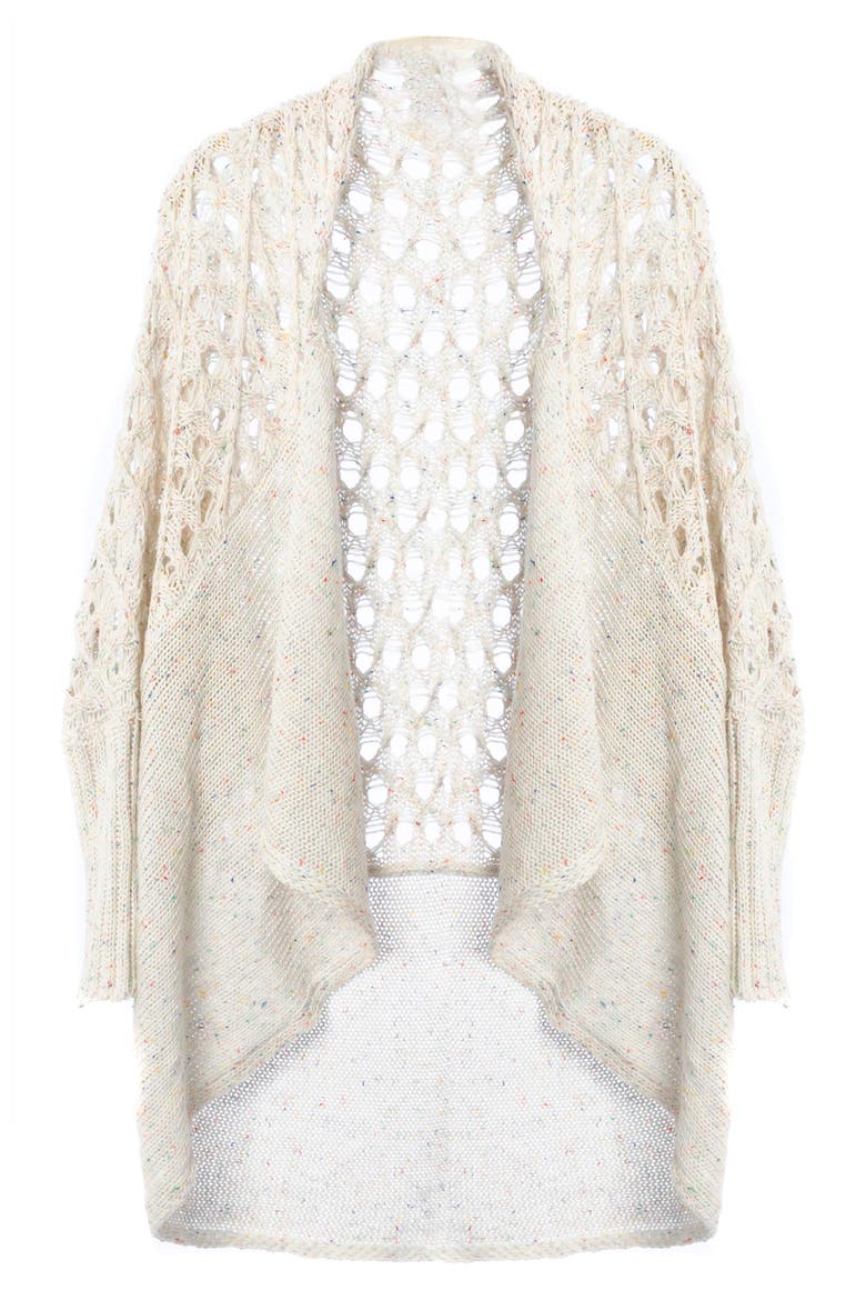 Knit Poncho, Main, color, WHITE
