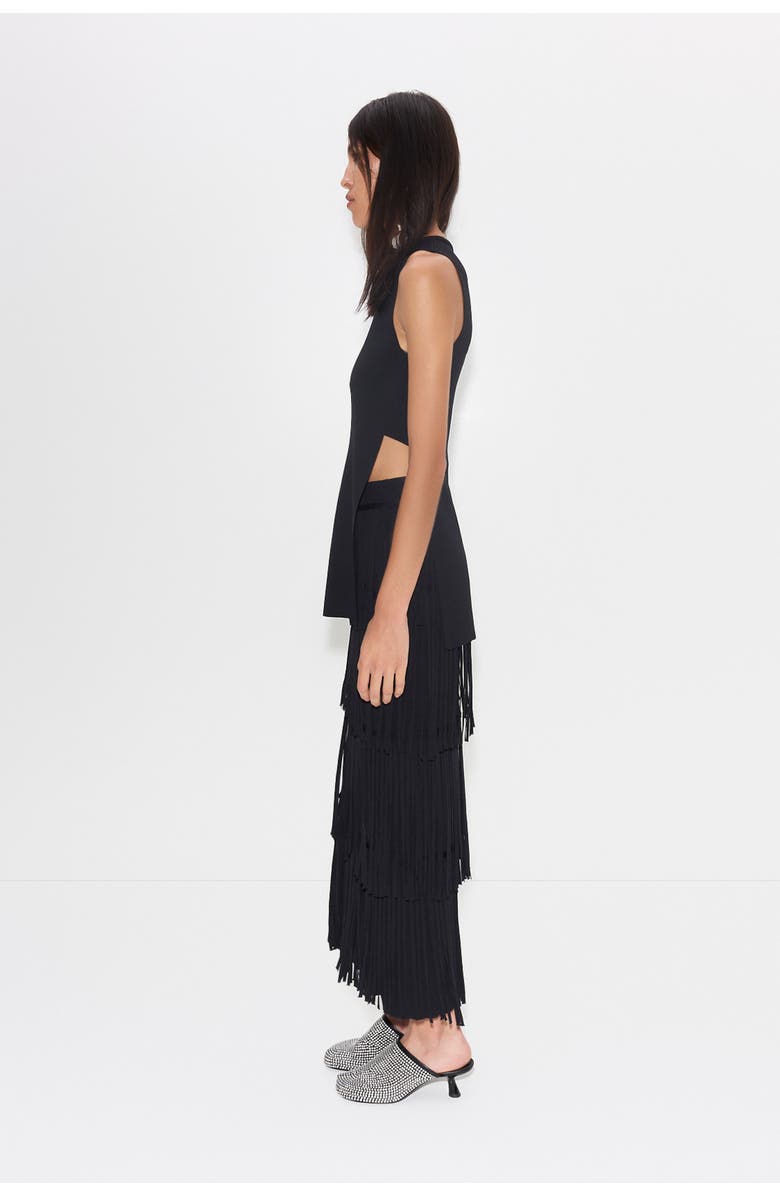 SIMONMILLER Za Za Knit Fringe Skirt, Alternate, color, Black