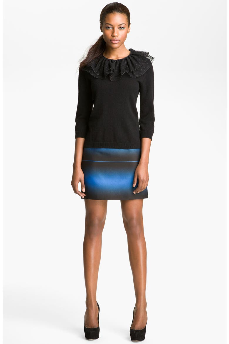 'Sonia' Lace Collar Sweater, Alternate, color, BLACK