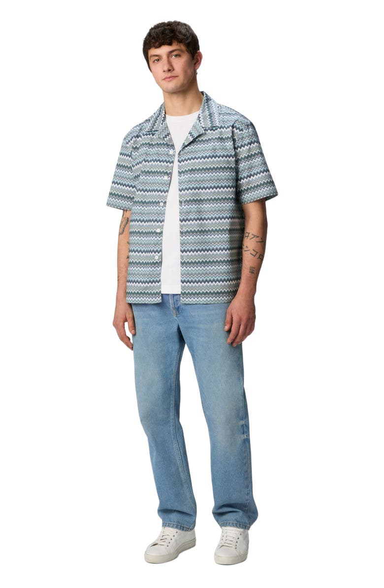 Missoni Zig Zag Cotton Poplin Bowling Shirt With Breast Pocket, Main, color, 