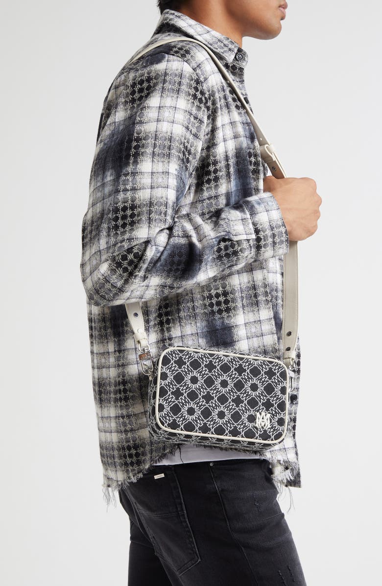 AMIRI MA Quad Denim Camera Bag, Alternate, color, Black