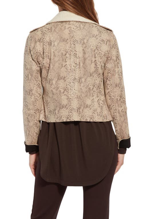 LYSSÉ LYSSÉ ROSALIND DETACHABLE FAUX SHEARLING COLLAR CROP JACKET