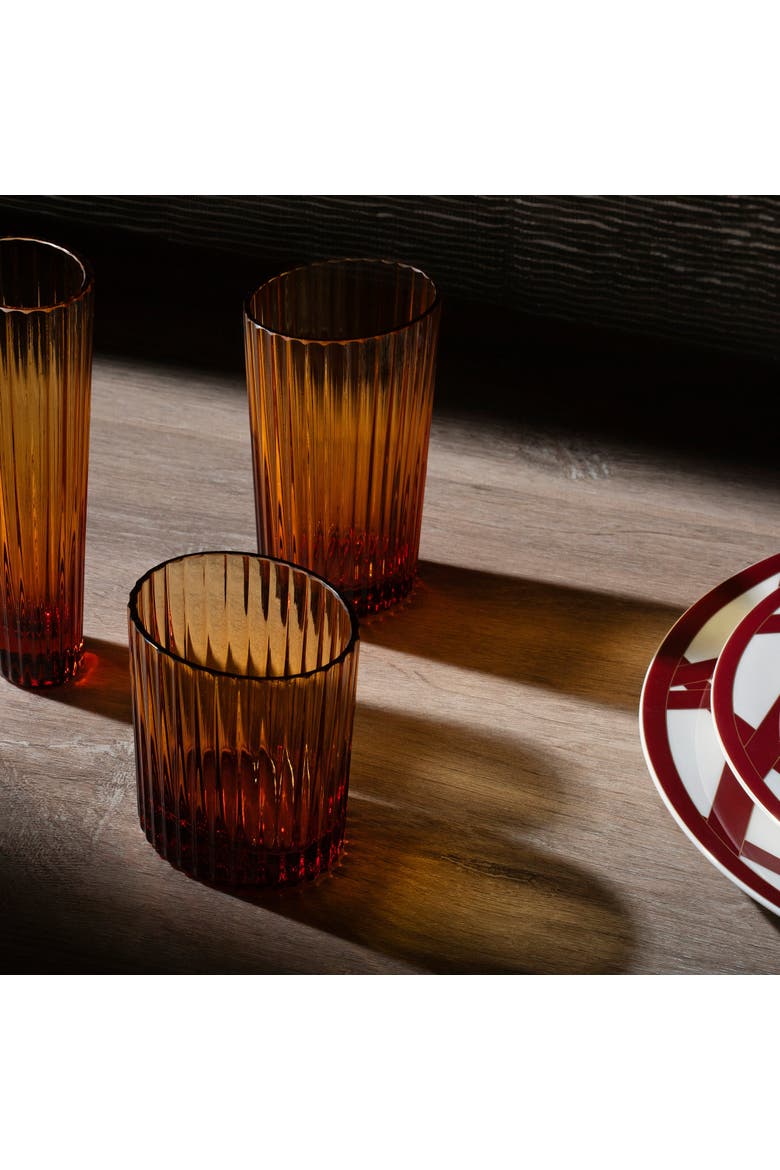 Water Glass Nastri Ambra, Alternate, color, Amber