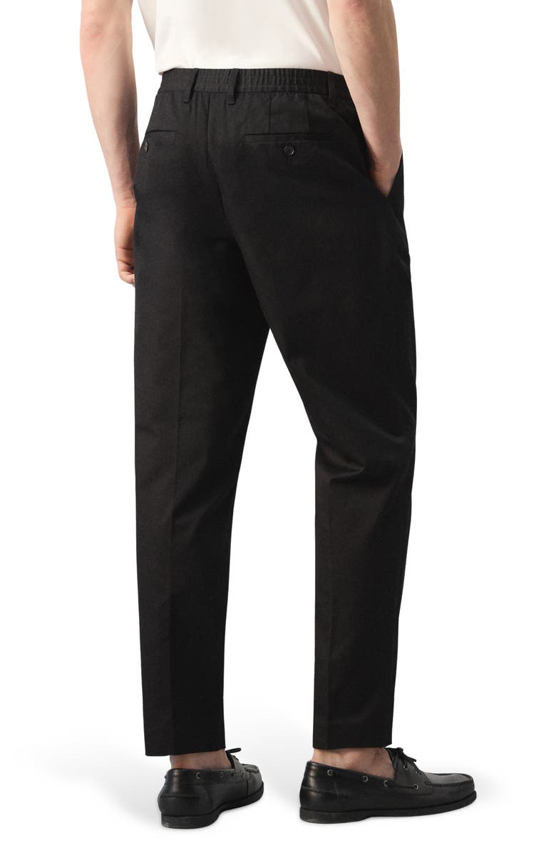 MANGO Pleated Cotton Straight Leg Pants, Alternate, color, Black