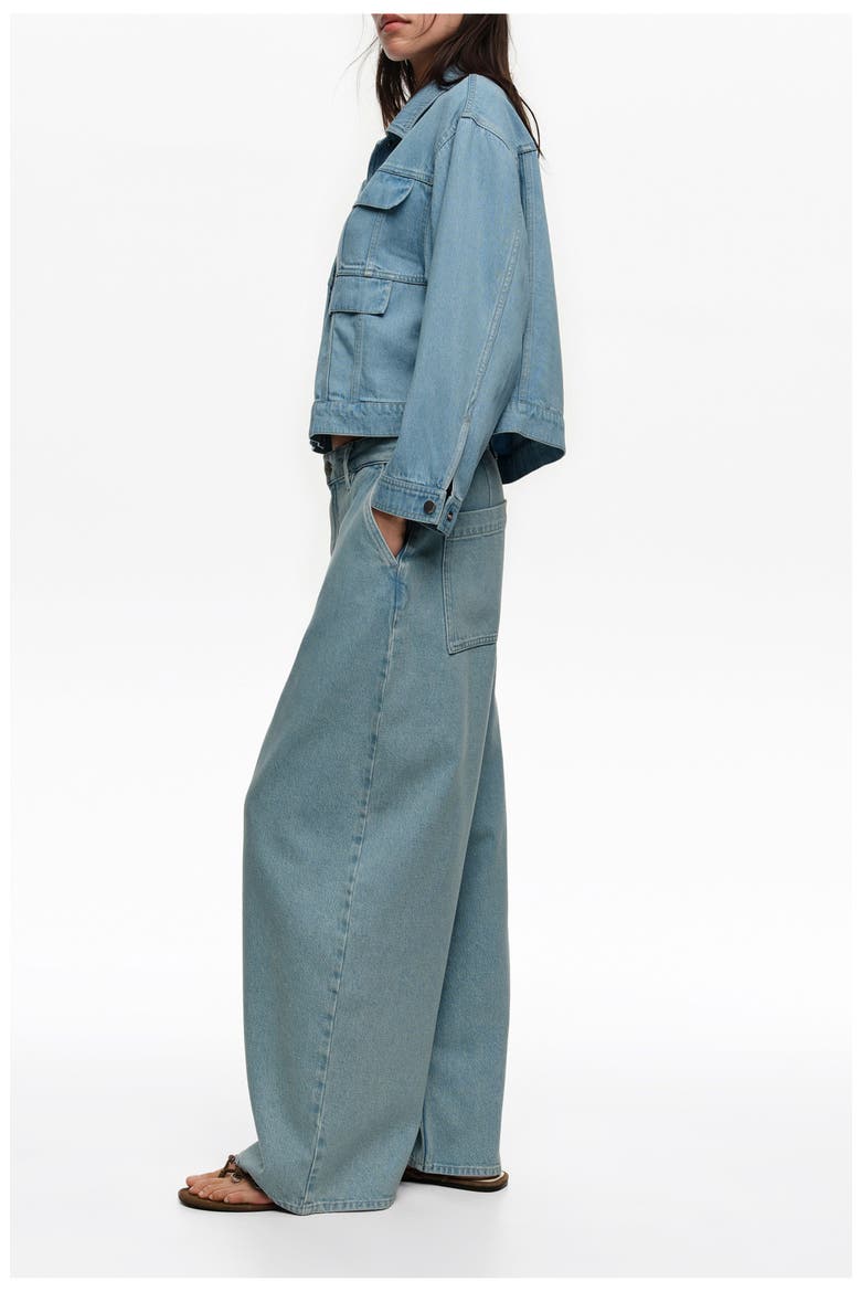 Fluid Straight-leg Denim With Pleats, Alternate, color, LIGHT DENIM BLUE
