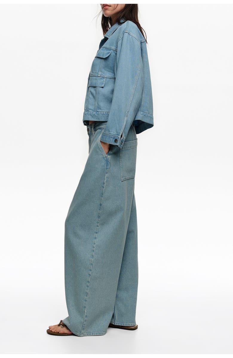 Bimba y Lola Fluid Straight-leg Denim With Pleats, Alternate, color, Light Denim Blue