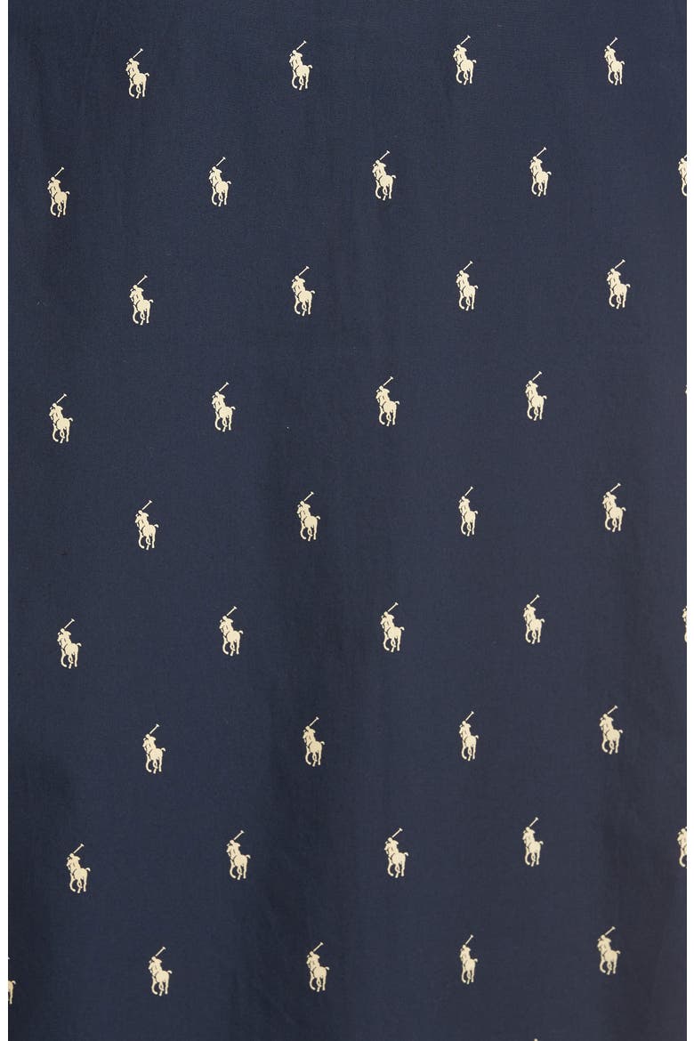'Polo Player' Cotton Robe, Alternate, color, NAVY