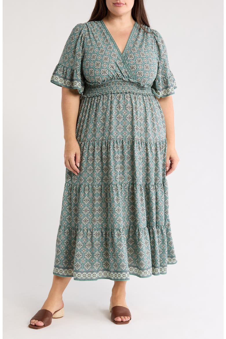 maxi dress for short and curvy Xujwpncy Plus Size Dresses for Curvy Women Short Sleeve Smocked Tiered Maxi Dresses off the Shoulder Vacaotin Dress, Women's, Size: 3XL