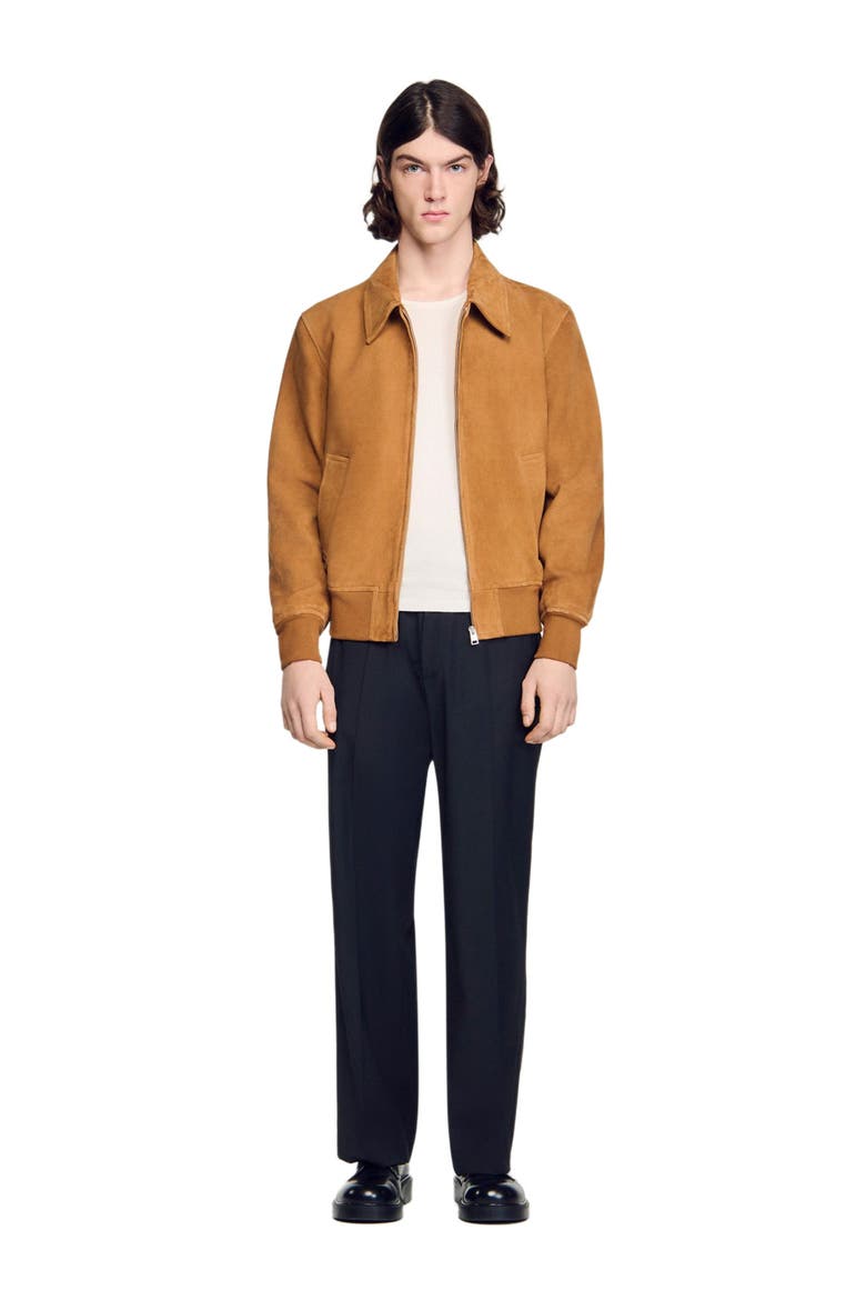 Goat leather jacket, Alternate, color, Cognac