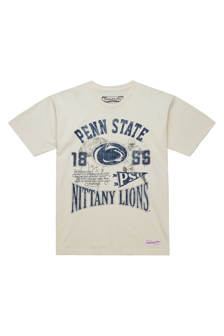 Men's Mitchell & Ness  Cream Penn State Nittany Lions Heritage Scholar T-Shirt, Alternate, color, Cream