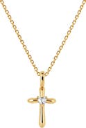 MADE BY MARY CZ Heart Cross Charm Necklace