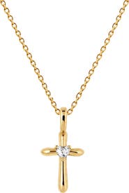 MADE BY MARY CZ Heart Cross Charm Necklace