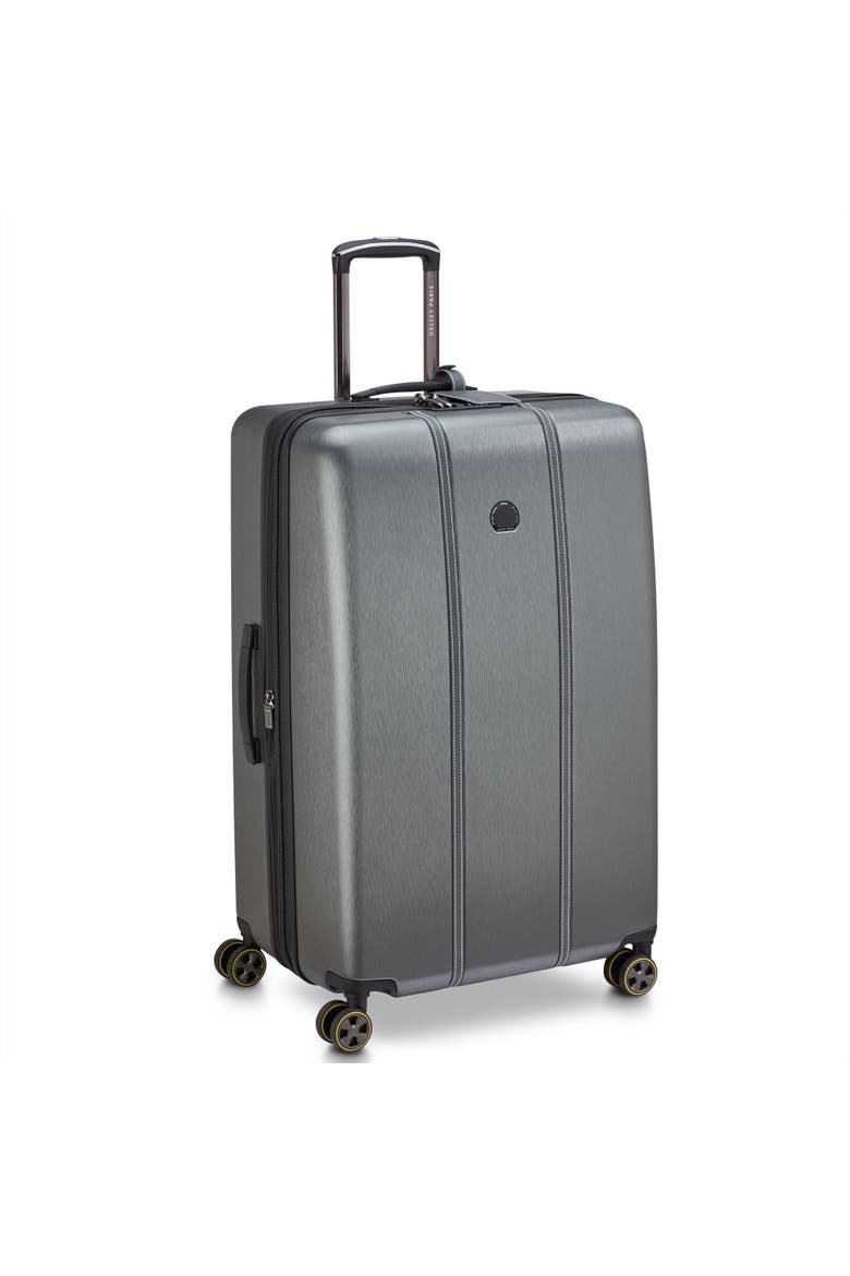 Cadence Hardside Expandable 28" Large Checked Spinner Luggage, Main, color, Brushed Silver