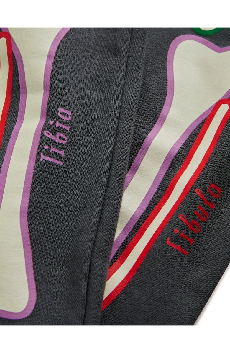 Mini Boden Kids' Halloween Bones Glow in the Dark Cotton Joggers, Alternate, color, 